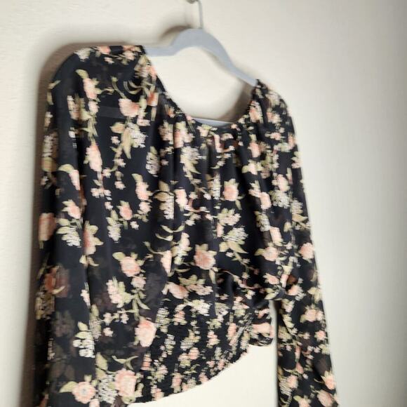 Free People Final Rose Blouse in Black Combo Size XS - Picture 11 of 13